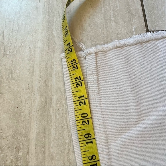 Vintage 90s Calvin Klein Crop Ankle Frayed White Cream Denim Jeans Size 5 - Picture 4 of 14